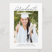 Invitation Minimalist Photo Graduation Party  (Devant)