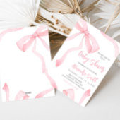 Invitation Minimalist Pink Bow Baby Shower