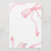 Invitation Minimalist Pink Bow Baby Shower (Dos)