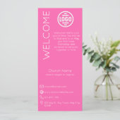 Invitation Minimalist Pink Church Connection Card (Debout devant)