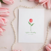 Invitation Minimalist Pink Tulip