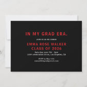 Invitation Minimalist Red Black Grad Era class of 2026 (Dos)