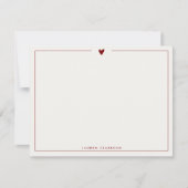Invitation Minimalist Red Heart Stationery Note Card (Devant)