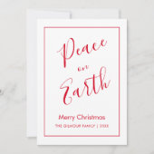Invitation Minimalist|Red Peace on Earth Christmas Card (Devant)