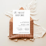 Invitation Minimalist Rehearsal Dinner Invite | Night Before<br><div class="desc">This lovely Rehearsal Dinner Invitation minimalist layout and is perfect to welcome your guests to your rehearsal dinner. Easily edit most wording to match your event! Text and background colors are fully editable —> click the "Customize Further" button to edit!</div>