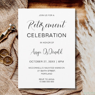 Invitation Minimalist Retirement Party Corporate Retirement