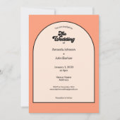 Invitation Minimalist Retro Orange Pastel The Wedding Of (Devant)