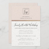 INVITATION MINIMALIST ROSE OR PARTIES SCINTILLANT SÉMINAIRE D (Devant / Derrière)