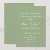Invitation  Minimalist Sage Green & Warm White Wedding  (Devant / Derrière)