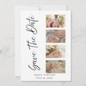 Invitation Minimalist Save The Date Wedding Card With photos (Devant)