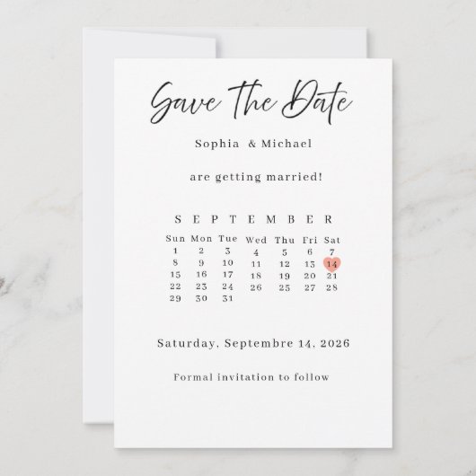 Invitation  Minimalist Save The Date Wedding Card With photos (Dos)