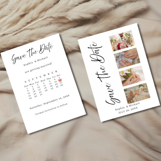 Invitation Minimalist Save The Date Wedding Card With photos