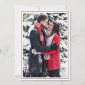 Invitation Minimalist Script Burgundy Dark Red Photo Wedding (Dos)