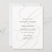 Invitation Minimalist Script Font Monogram QR Code Wedding (Devant)
