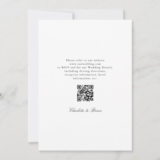 Invitation Minimalist Script Font Monogram QR Code Wedding (Dos)