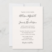 Invitation Minimalist Script Ivory Photo Wedding (Devant)