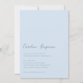 Invitation Minimalist Script Modern Simple Soft Blue Wedding (Devant)
