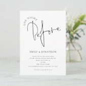 Invitation Minimalist Script The Night Before Wedding Dinner (Debout devant)