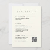 Invitation Minimalist Simple Elegant Ivory QR Code Wedding  (Dos)