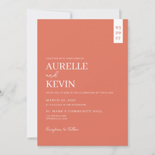 Invitation Minimalist Simple Elegant QR Code Wedding (Devant)