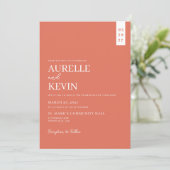 Invitation Minimalist Simple Elegant QR Code Wedding (Debout devant)
