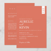 Invitation Minimalist Simple Elegant QR Code Wedding (Devant / Derrière)