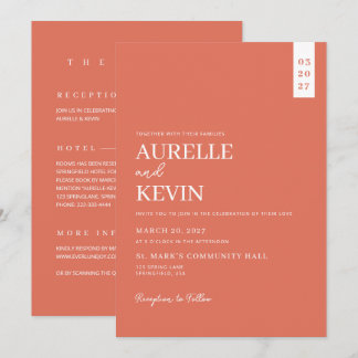 Invitation Minimalist Simple Elegant QR Code Wedding