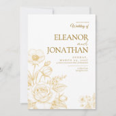 Invitation Minimalist Simple Floral Elegant Wedding (Devant)