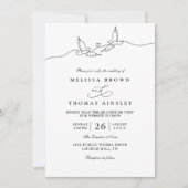 Invitation Minimalist Simple Lovely Dove Chic QR Code Wedding (Devant)