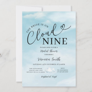 Invitation Minimalist Sky Blue Cloud Nine Bridal Shower Theme