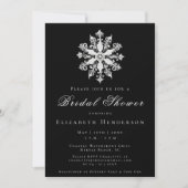 Invitation Minimalist Snowflake Bridal Shower | Black (Devant)