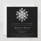 Invitation Minimalist Snowflake Rehearsal Dinner | Black (Devant)