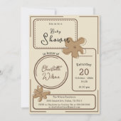 Invitation Minimalist Style Flower Notes Baby Shower (Devant)