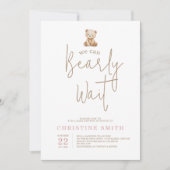 Invitation Minimalist Teddy Bear Baby Shower (Devant)