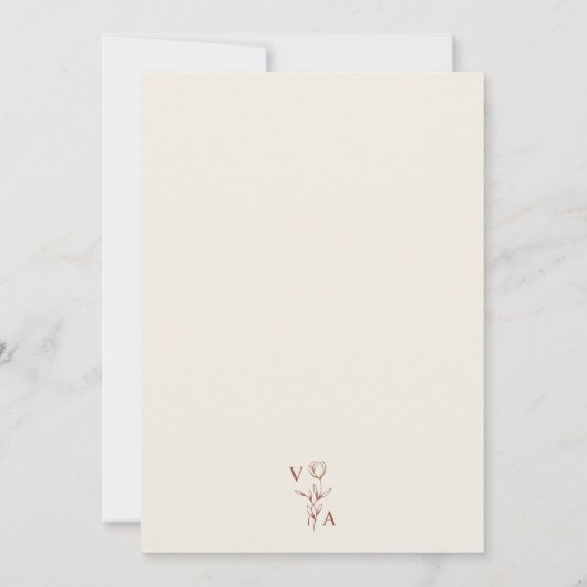Invitation Minimalist Terracotta Wedding Monogram (Dos)