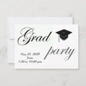 Invitation Minimalist Text College Graduation Party  (Devant)