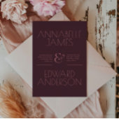 Invitation Minimalist Typography Elegant Burgundy Wedding