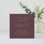 Invitation Minimalist Typography Elegant Burgundy Wedding (Debout devant)