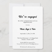 Invitation Minimalist Typography Engagement Card with Photo (Devant)