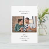 Invitation Minimalist Ultrasound Pregnancy Announcement Card (Debout devant)