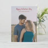 Invitation Minimalist Valentine's Day Custom Photo Card (Debout devant)