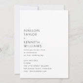 Invitation Minimalist Vintage Typography Black White Wedding (Devant)