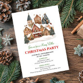 Invitation Minimalist watercolor Christmas scene holiday
