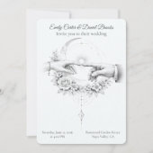 Invitation Minimalist Wedding Hands Romantic Couple (Devant)