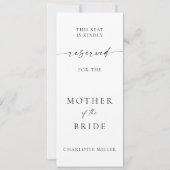 Invitation Minimalist Wedding Reserved Seating Tag (Devant)