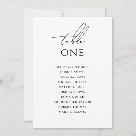Invitation Minimalist Wedding Seating Chart | Elegant Simple  (Devant)