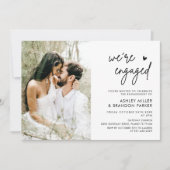 Invitation Minimalist We're Engaged Photo Engagement Party (Devant)