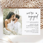 Invitation Minimalist We're Engaged Photo Engagement Party<br><div class="desc">Minimalist We're Engaged Photo Engagement Party Invitation
Add custom text to the back to provide any additional information needed for your guests.</div>