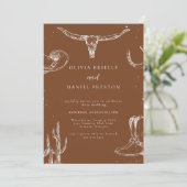 Invitation Minimalist Western Rustic Country Photo Wedding (Debout devant)