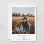 Invitation Minimalist Western Rustic Country Photo Wedding (Dos)